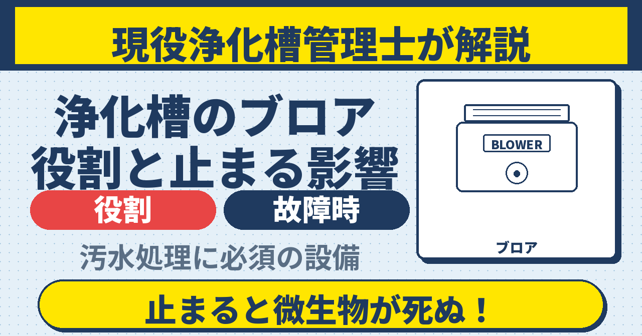 浄化槽のブロアとは？役割・止まった時の対処法を現役管理士が解説 